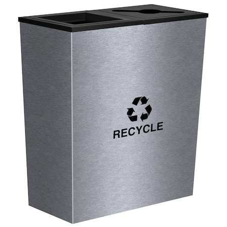Ex-Cell Kaiser Ex-Cell Kaiser RC-MTR-2 SS tapered recycling receptacle Two Stream unit- stainless steel finish RC-MTR-2 SS